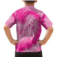 Personalized Breast Cancer Awareness Family Matching Mermaid Dress and Hawaiian Shirt Think Pink Tie Dye Ribbon - Wonder Print Shop