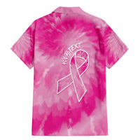Personalized Breast Cancer Awareness Family Matching Mermaid Dress and Hawaiian Shirt Think Pink Tie Dye Ribbon - Wonder Print Shop