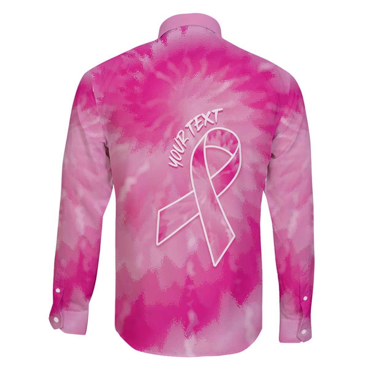 Personalized Breast Cancer Awareness Family Matching Off The Shoulder Long Sleeve Dress and Hawaiian Shirt Think Pink Tie Dye Ribbon - Wonder Print Shop