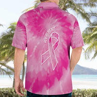 Personalized Breast Cancer Awareness Hawaiian Shirt Think Pink Tie Dye Ribbon - Wonder Print Shop