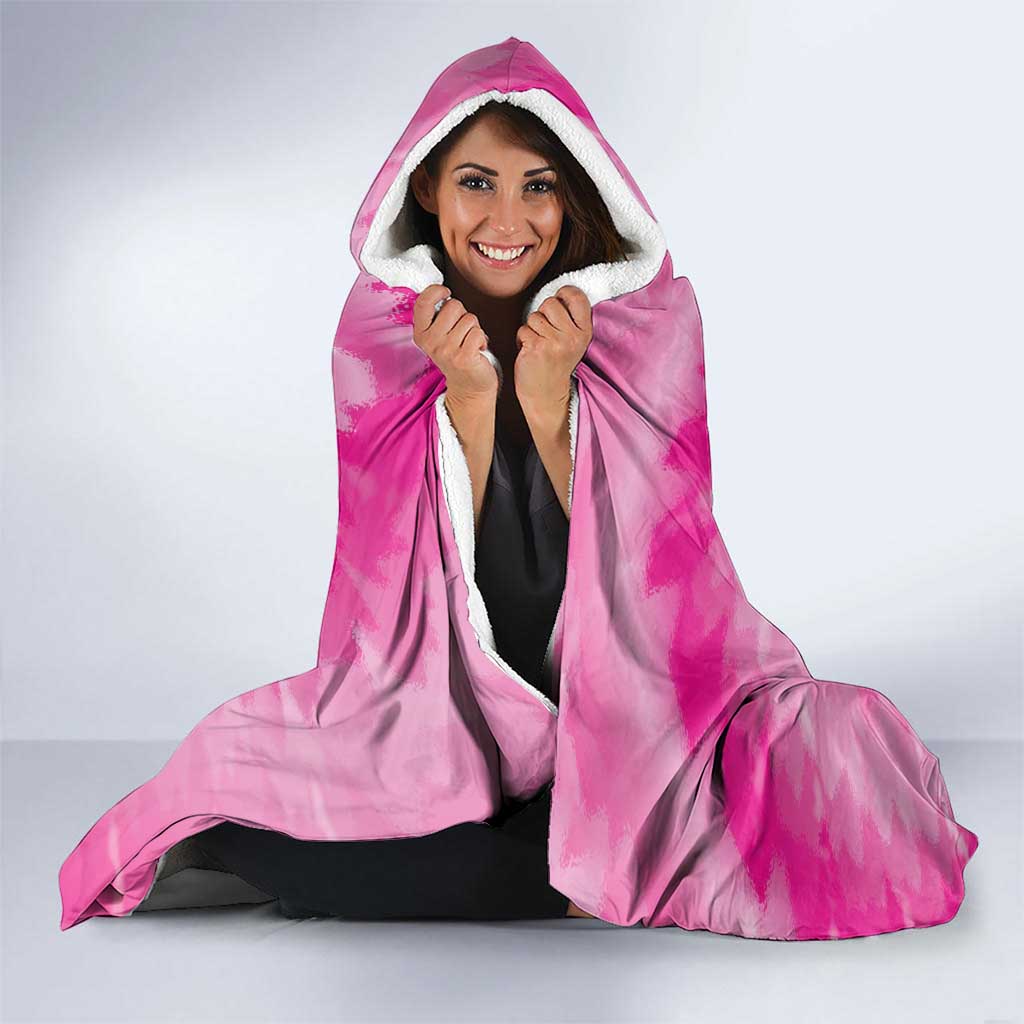Personalized Breast Cancer Awareness Hooded Blanket Think Pink Tie Dye Ribbon - Wonder Print Shop