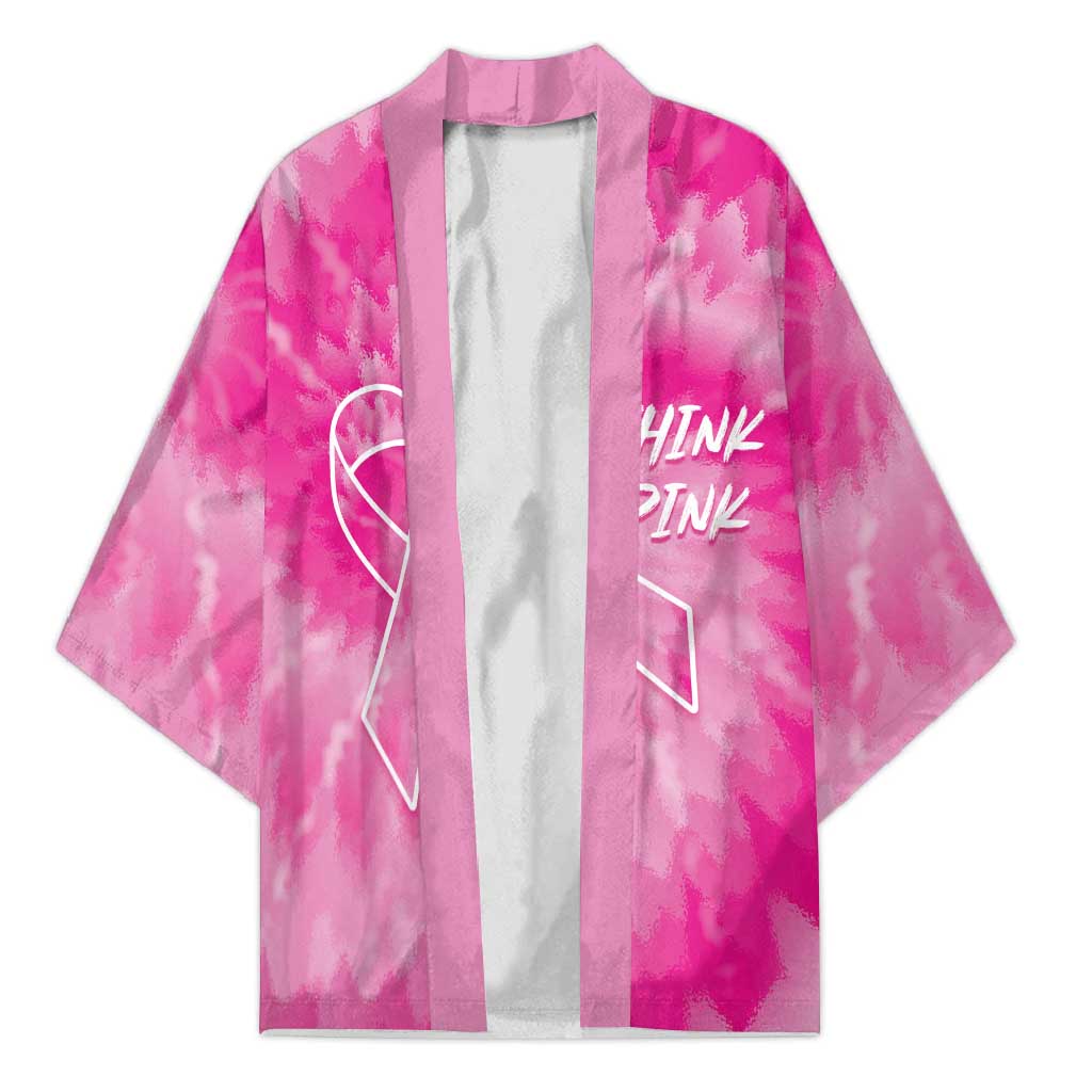 Breast Cancer Awareness Kimono Think Pink Tie Dye Ribbon - Wonder Print Shop