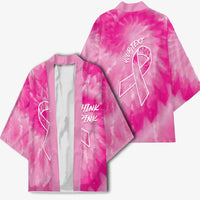 Breast Cancer Awareness Kimono Think Pink Tie Dye Ribbon - Wonder Print Shop