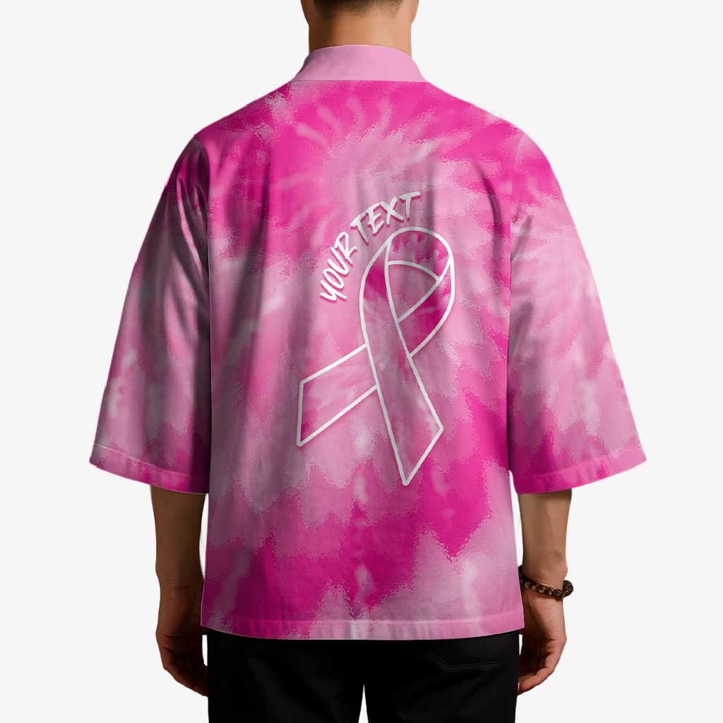 Breast Cancer Awareness Kimono Think Pink Tie Dye Ribbon - Wonder Print Shop