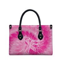 Breast Cancer Awareness Leather Bag Think Pink Tie Dye Ribbon - Wonder Print Shop