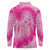Personalized Breast Cancer Awareness Long Sleeve Polo Shirt Think Pink Tie Dye Ribbon - Wonder Print Shop