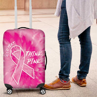 Personalized Breast Cancer Awareness Luggage Cover Think Pink Tie Dye Ribbon - Wonder Print Shop