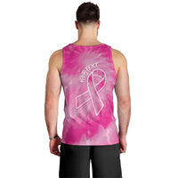 Personalized Breast Cancer Awareness Men Tank Top Think Pink Tie Dye Ribbon - Wonder Print Shop