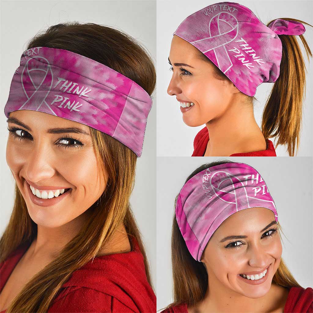 Breast Cancer Awareness Neck Gaiter Think Pink Tie Dye Ribbon - Wonder Print Shop