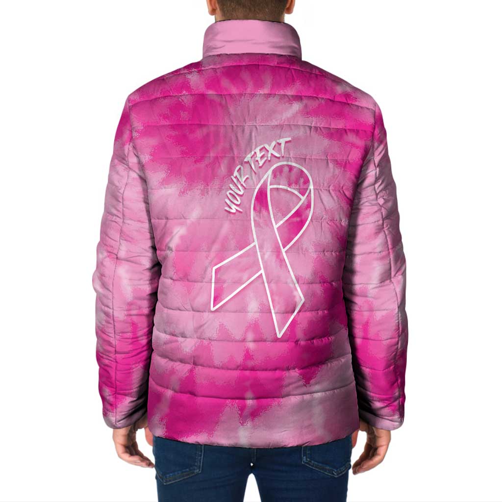 Breast Cancer Awareness Padded Jacket Think Pink Tie Dye Ribbon - Wonder Print Shop