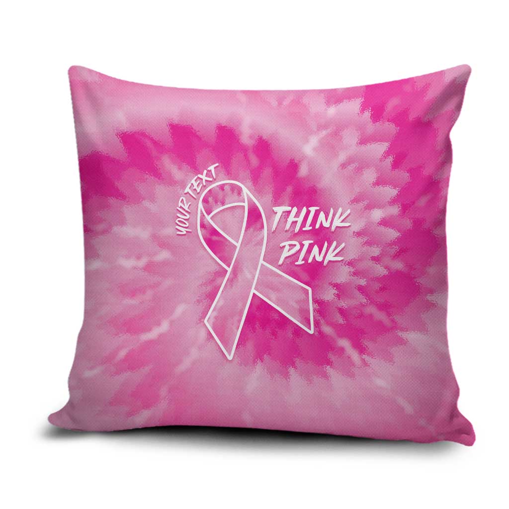 Breast Cancer Awareness Pillow Cover Think Pink Tie Dye Ribbon - Wonder Print Shop