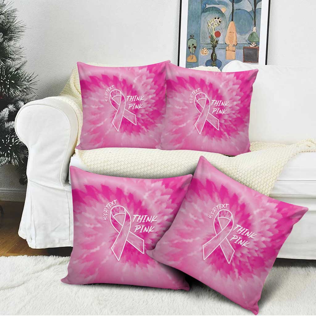 Breast Cancer Awareness Pillow Cover Think Pink Tie Dye Ribbon - Wonder Print Shop