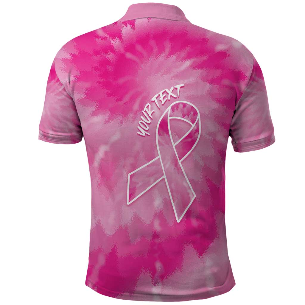 Personalized Breast Cancer Awareness Polo Shirt Think Pink Tie Dye Ribbon - Wonder Print Shop