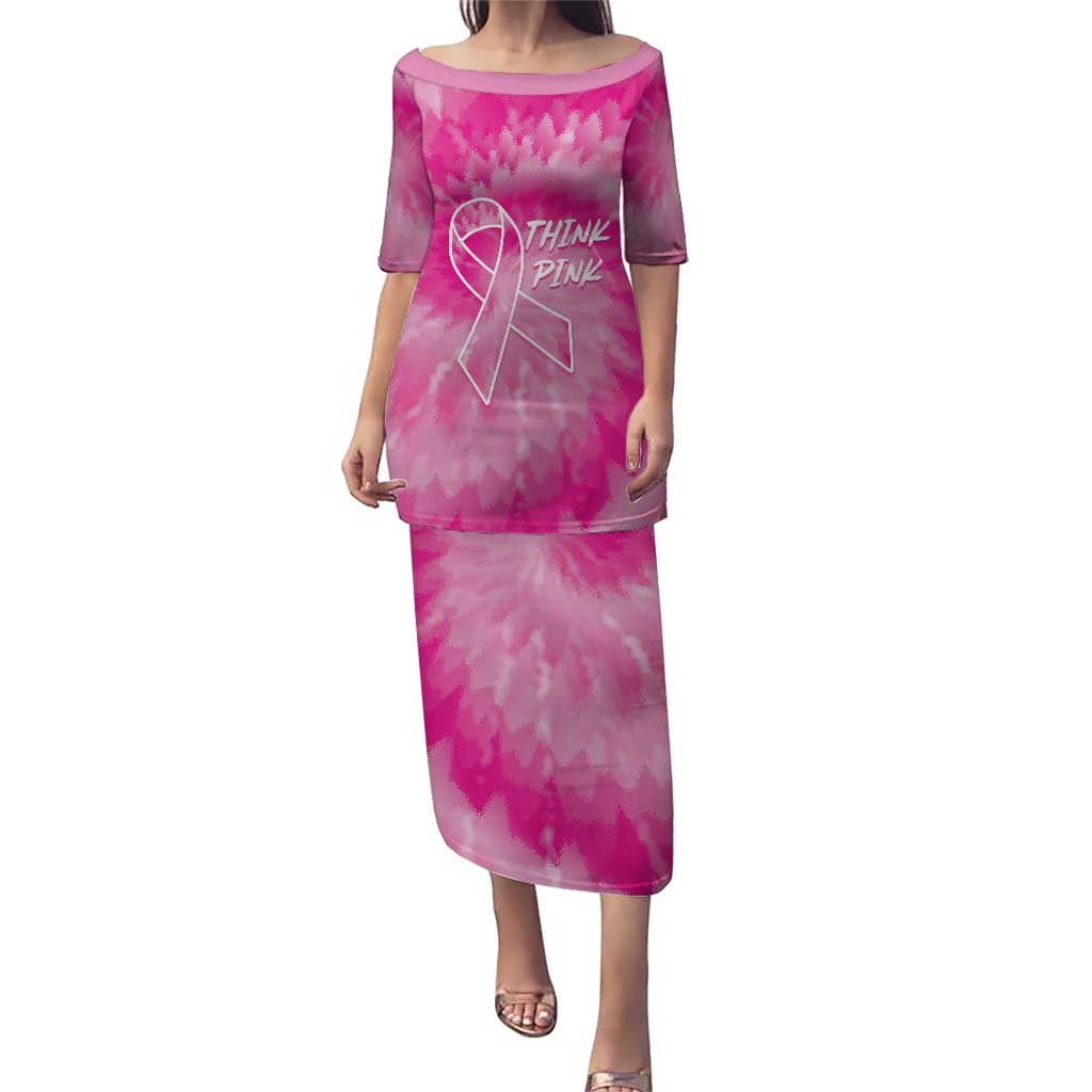 Personalized Breast Cancer Awareness Puletasi Think Pink Tie Dye Ribbon - Wonder Print Shop