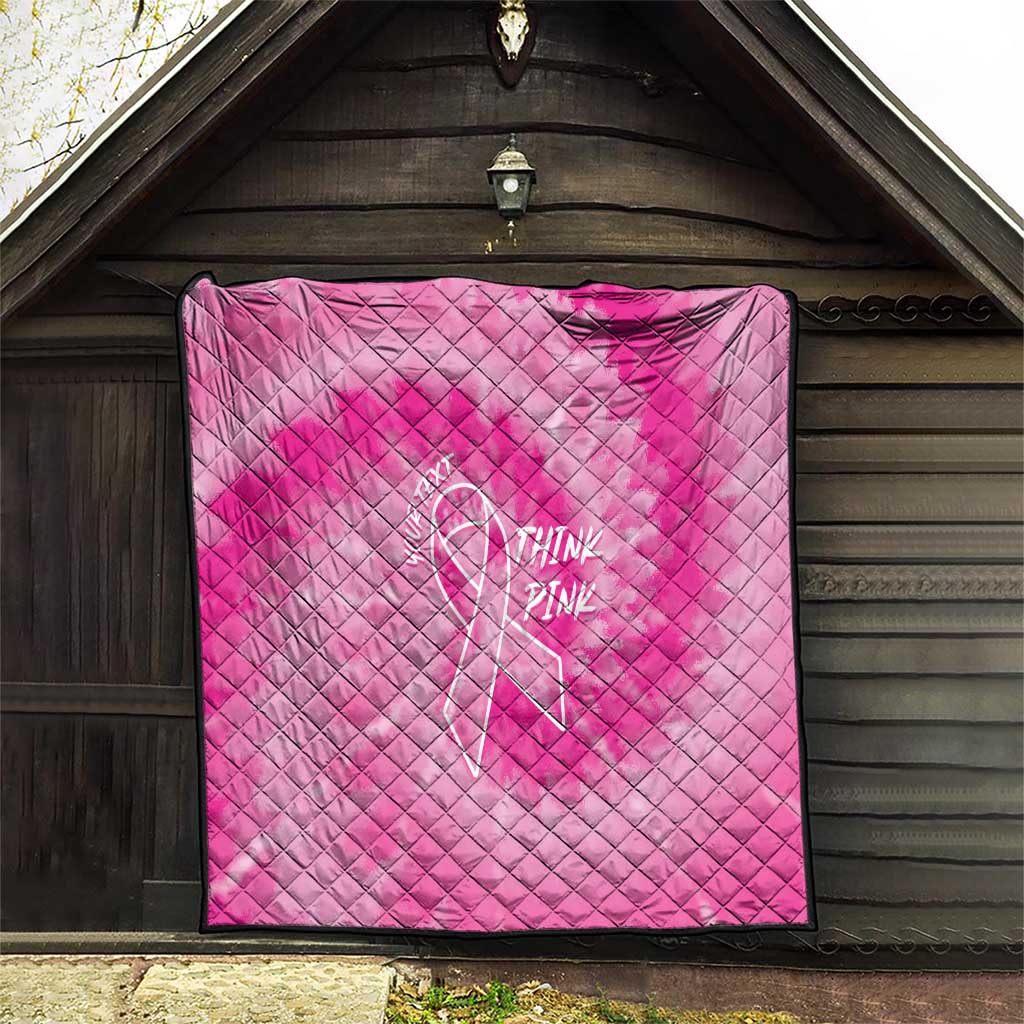 Personalized Breast Cancer Awareness Quilt Think Pink Tie Dye Ribbon - Wonder Print Shop
