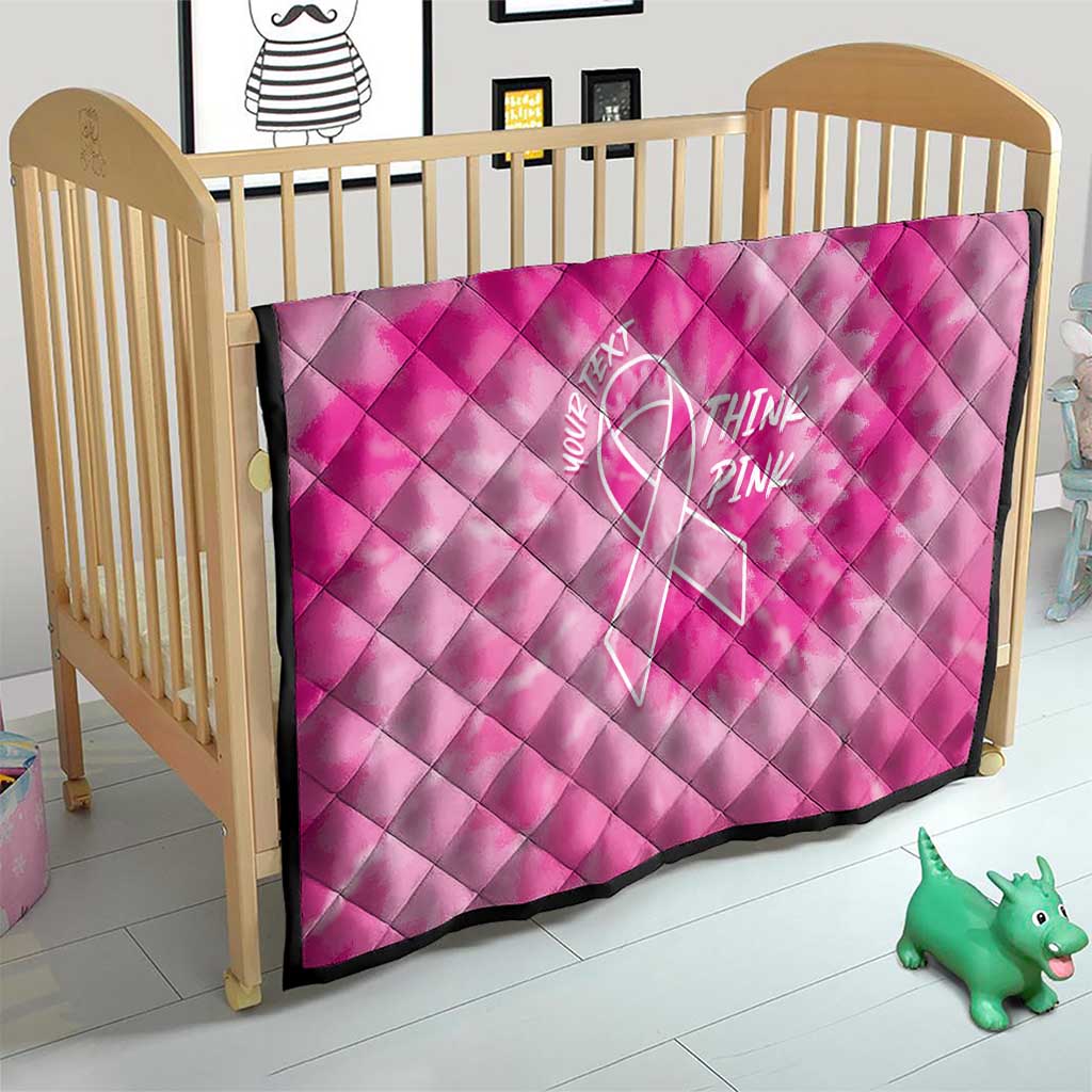 Personalized Breast Cancer Awareness Quilt Think Pink Tie Dye Ribbon - Wonder Print Shop