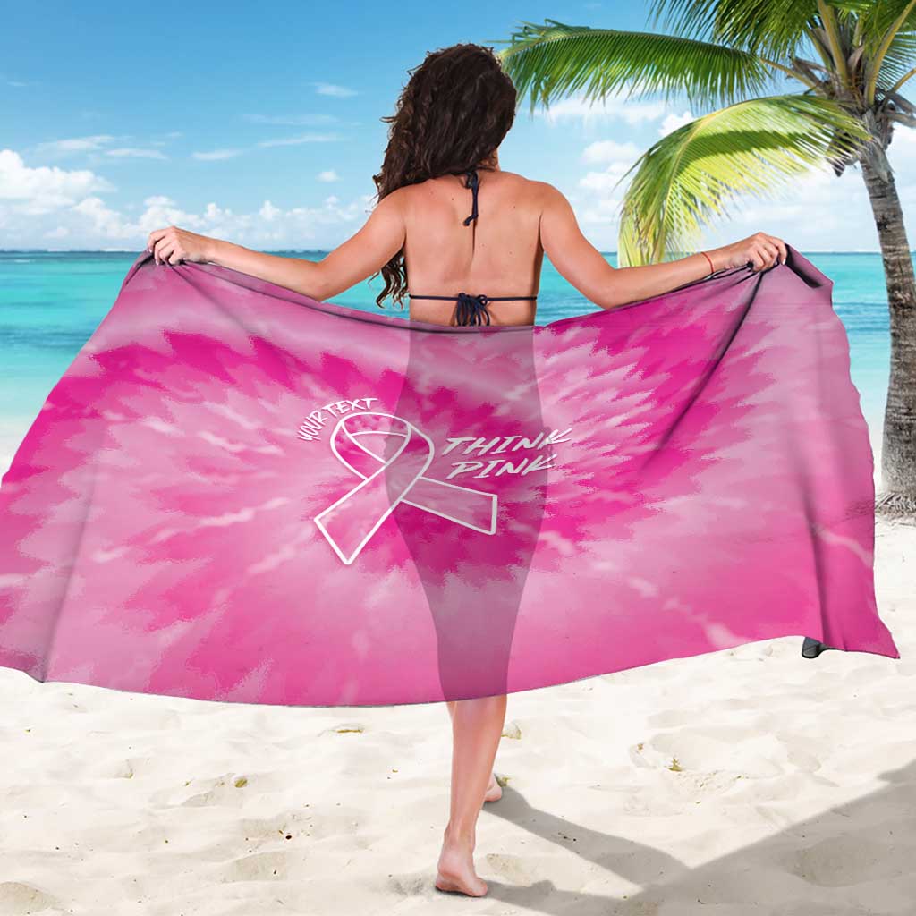 Personalized Breast Cancer Awareness Sarong Think Pink Tie Dye Ribbon - Wonder Print Shop
