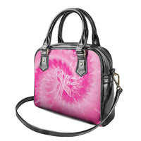 Personalized Breast Cancer Awareness Shoulder Handbag Think Pink Tie Dye Ribbon - Wonder Print Shop