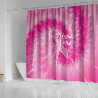 Personalized Breast Cancer Awareness Shower Curtain Think Pink Tie Dye Ribbon - Wonder Print Shop