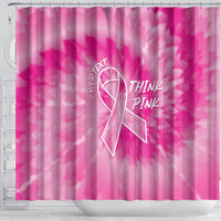 Personalized Breast Cancer Awareness Shower Curtain Think Pink Tie Dye Ribbon - Wonder Print Shop