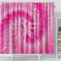 Personalized Breast Cancer Awareness Shower Curtain Think Pink Tie Dye Ribbon - Wonder Print Shop