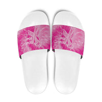 Breast Cancer Awareness Slide Sandals Think Pink Tie Dye Ribbon - Wonder Print Shop