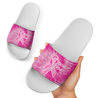 Breast Cancer Awareness Slide Sandals Think Pink Tie Dye Ribbon - Wonder Print Shop