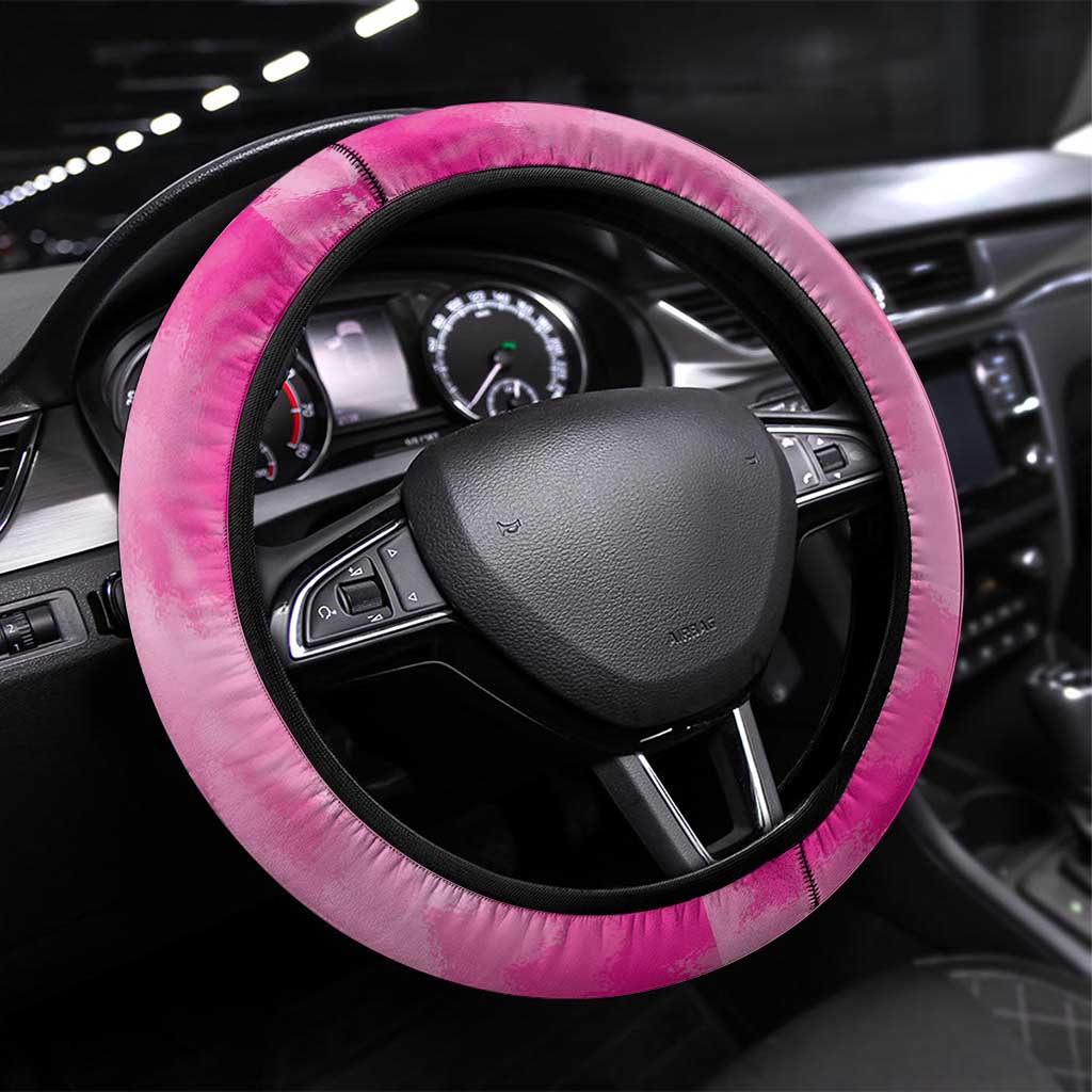 Breast Cancer Awareness Steering Wheel Cover Think Pink Tie Dye Ribbon - Wonder Print Shop