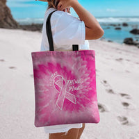Breast Cancer Awareness Tote Bag Think Pink Tie Dye Ribbon - Wonder Print Shop