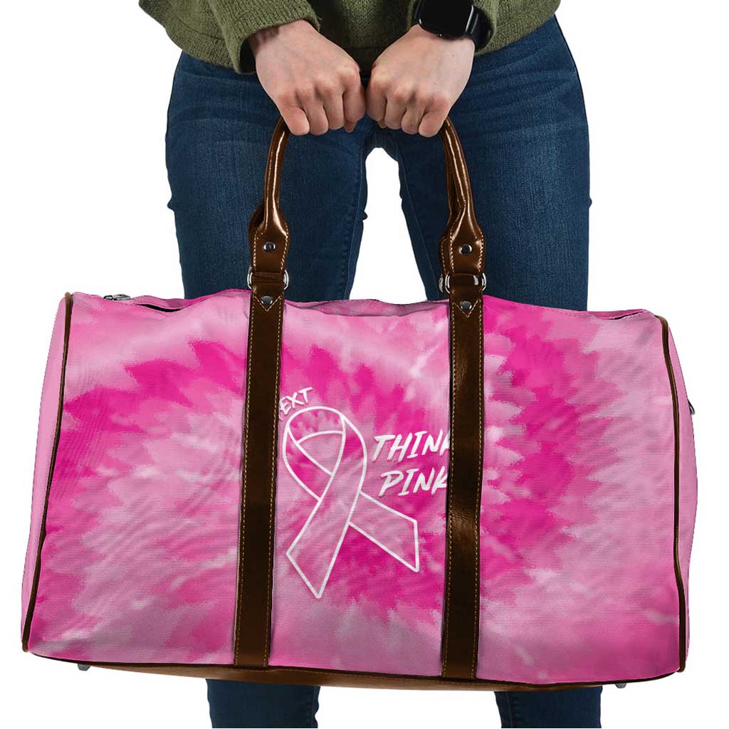 Breast Cancer Awareness Travel Bag Think Pink Tie Dye Ribbon - Wonder Print Shop