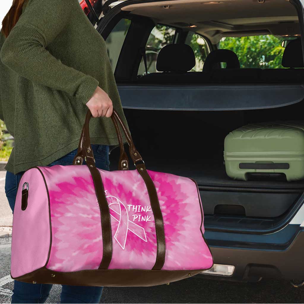 Breast Cancer Awareness Travel Bag Think Pink Tie Dye Ribbon - Wonder Print Shop