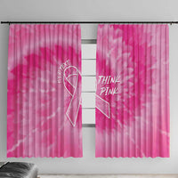 Personalized Breast Cancer Awareness Window Curtain Think Pink Tie Dye Ribbon - Wonder Print Shop