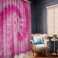 Personalized Breast Cancer Awareness Window Curtain Think Pink Tie Dye Ribbon - Wonder Print Shop