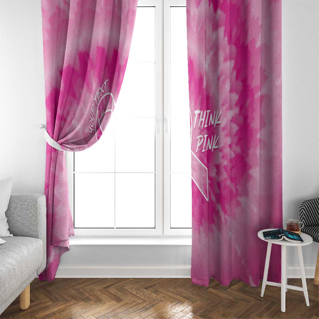 Personalized Breast Cancer Awareness Window Curtain Think Pink Tie Dye Ribbon - Wonder Print Shop