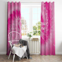 Personalized Breast Cancer Awareness Window Curtain Think Pink Tie Dye Ribbon - Wonder Print Shop