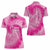 Personalized Breast Cancer Awareness Women Polo Shirt Think Pink Tie Dye Ribbon - Wonder Print Shop