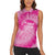 Personalized Breast Cancer Awareness Women Sleeveless Polo Shirt Think Pink Tie Dye Ribbon - Wonder Print Shop