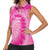 Personalized Breast Cancer Awareness Women Sleeveless Polo Shirt Think Pink Tie Dye Ribbon - Wonder Print Shop