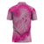 Breast Cancer Awareness Zipper Polo Shirt Think Pink Tie Dye Ribbon - Wonder Print Shop