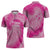 Breast Cancer Awareness Zipper Polo Shirt Think Pink Tie Dye Ribbon - Wonder Print Shop