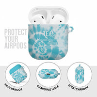 Teal Ribbon Cervical Cancer Awareness AirPods Case Not Going Down Without A Fight Tie Dye - Wonder Print Shop