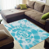 Teal Ribbon Cervical Cancer Awareness Area Rug Not Going Down Without A Fight Tie Dye - Wonder Print Shop