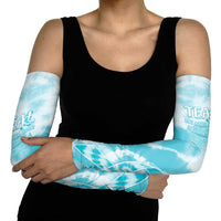 Teal Ribbon Cervical Cancer Awareness Arm Sleeves Not Going Down Without A Fight Tie Dye - Wonder Print Shop