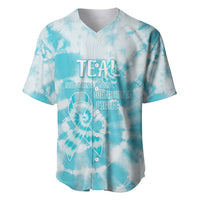 Teal Ribbon Cervical Cancer Awareness Baseball Jersey Not Going Down Without A Fight Tie Dye - Wonder Print Shop