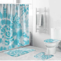 Teal Ribbon Cervical Cancer Awareness Bathroom Set Not Going Down Without A Fight Tie Dye - Wonder Print Shop