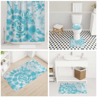 Teal Ribbon Cervical Cancer Awareness Bathroom Set Not Going Down Without A Fight Tie Dye - Wonder Print Shop