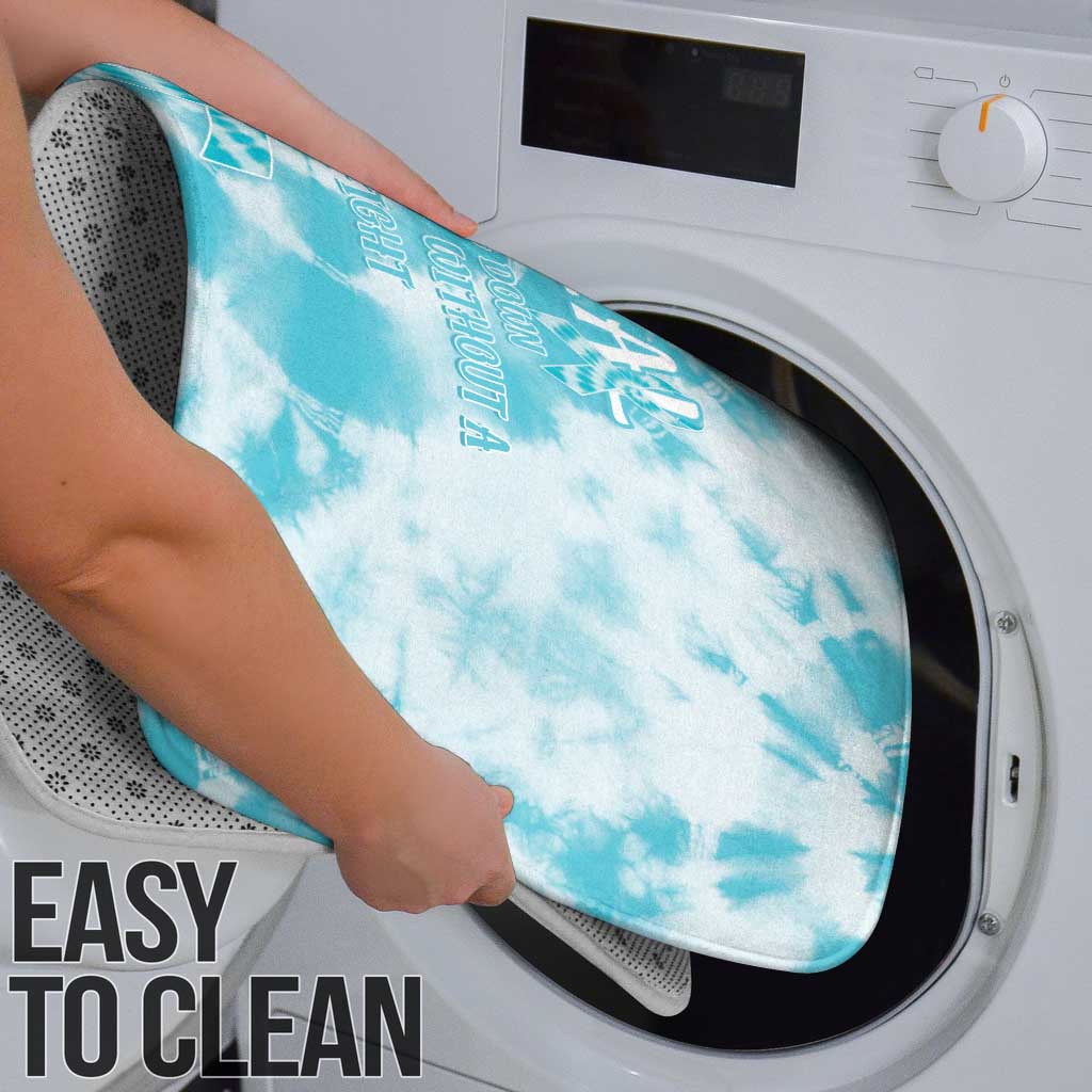 Teal Ribbon Cervical Cancer Awareness Bathroom Set Not Going Down Without A Fight Tie Dye - Wonder Print Shop