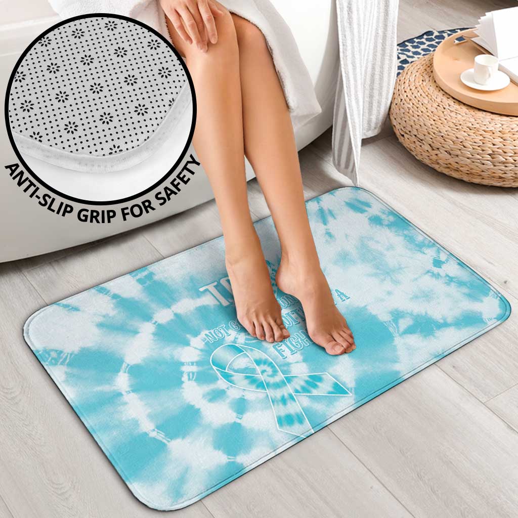 Teal Ribbon Cervical Cancer Awareness Bathroom Set Not Going Down Without A Fight Tie Dye - Wonder Print Shop