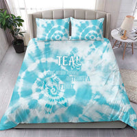 Teal Ribbon Cervical Cancer Awareness Bedding Set Not Going Down Without A Fight Tie Dye - Wonder Print Shop