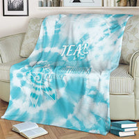 Teal Ribbon Cervical Cancer Awareness Blanket Not Going Down Without A Fight Tie Dye - Wonder Print Shop